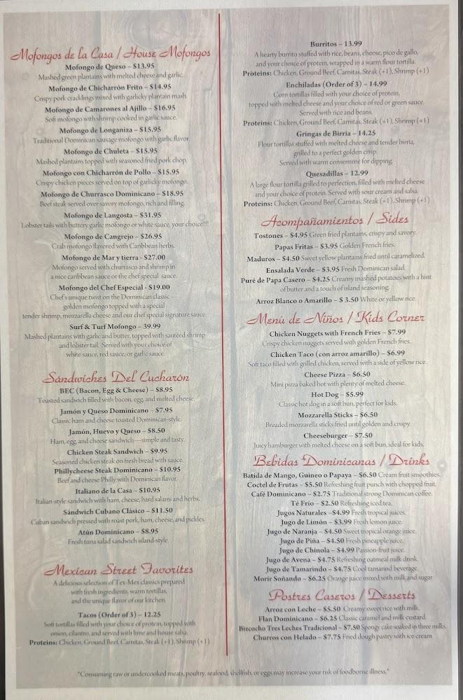 El Cucharon del sabor Menu image 1